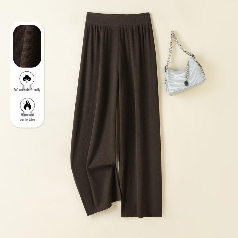 Srcr Women s Wool Blend High-Waist Knit Wide-Leg Pants XL