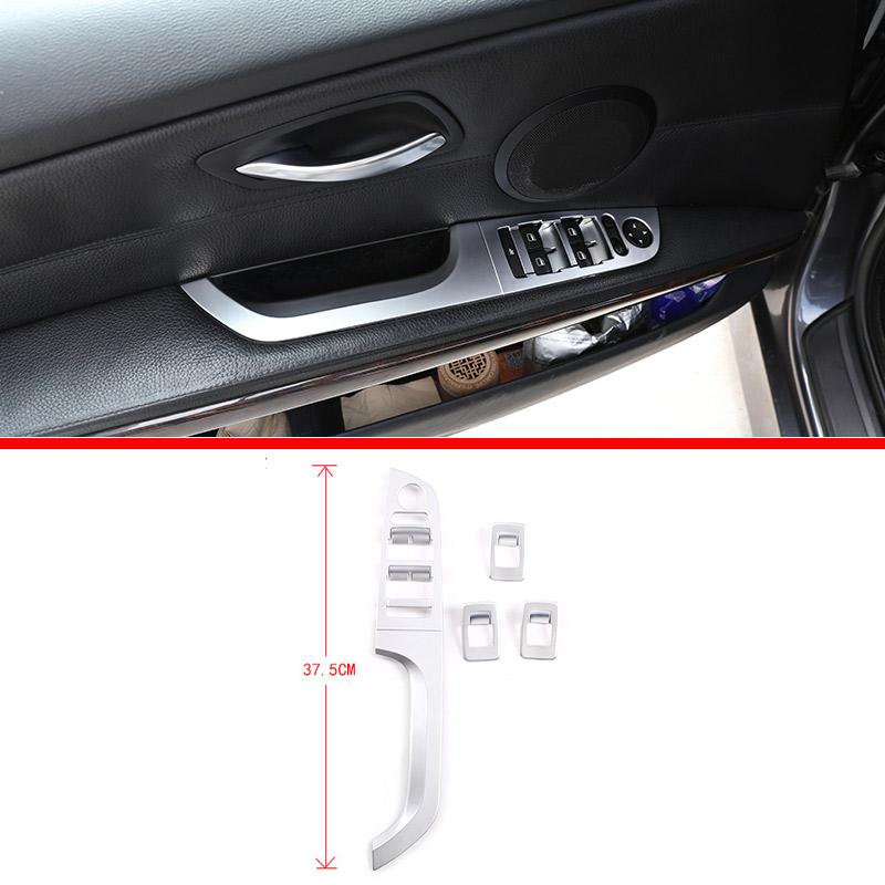ABS Silver For BMW 3 Series E90 2005-2012 Car Interior Decoration Cover Stickers Dashboard Console Gear Shift Door Handle Trim