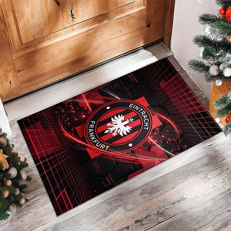 Eintracht Frankfurt Fußball Druck Kristall Samt Teppich, Bequemer Wasserabsorbierender Rutschfester Innenboden Teppich