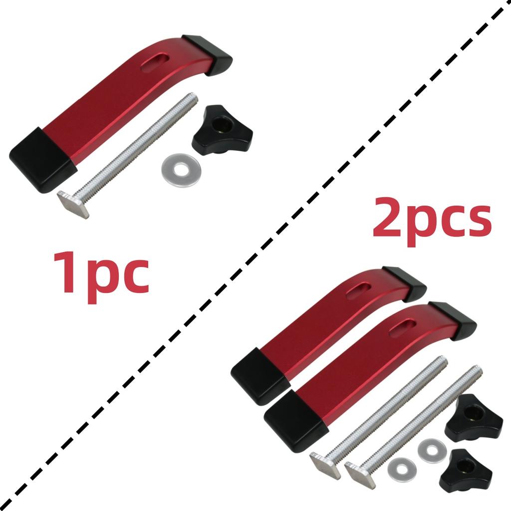 Woodworking Table Aluminum Alloy Quick Acting Hold Down Clamps, for T Slider Handle Workbench T-shaped Slide Slot Auxiliary Tool