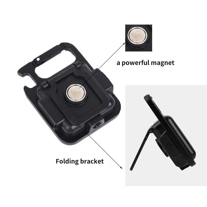 COB Flashlight LED Mini Protable Keychain Lamp High Bright Multifunctional Camping Lamp Outdoor Camping Torch Fishing Work Light