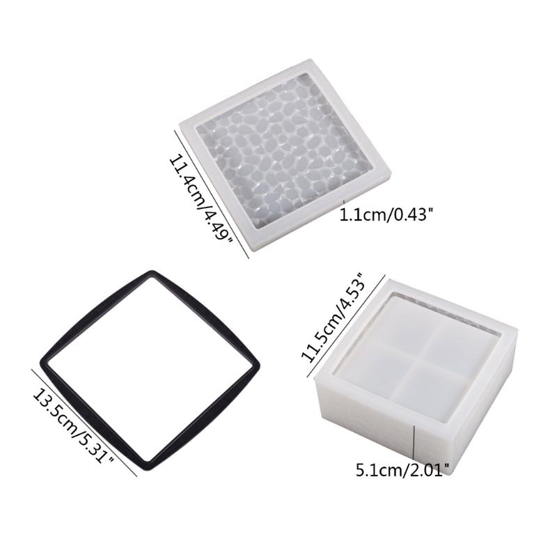 Diamonds Resin Box Molds with Lids,3D Jar Silicone Mold,Trinket Storage Container Box Mold for Resin Casting Home Decors