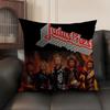 J-Judas Priestt Band Cushion Cover Natural Linen Organic Fabric Double-Sided Printing Sofa Home Decor Gift Pillow Case