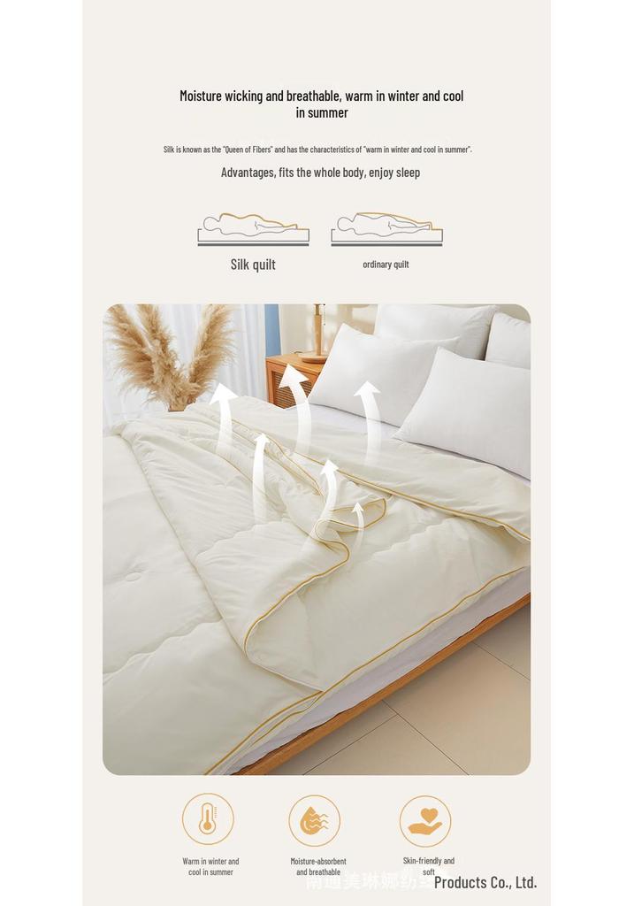 Crystal Home Textiles Silk and Mulberry Quilt: Thick Zippered Spring & Autumn Parent-Child Quilt, Winter Gift Edition.