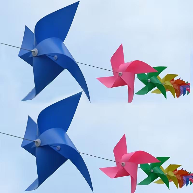 100Pcs Plastic Pinwheels Fiesta Flag Party Supply Hanging Windmill With 30 Metres Rope Home Garden Indoor Outside Decoration