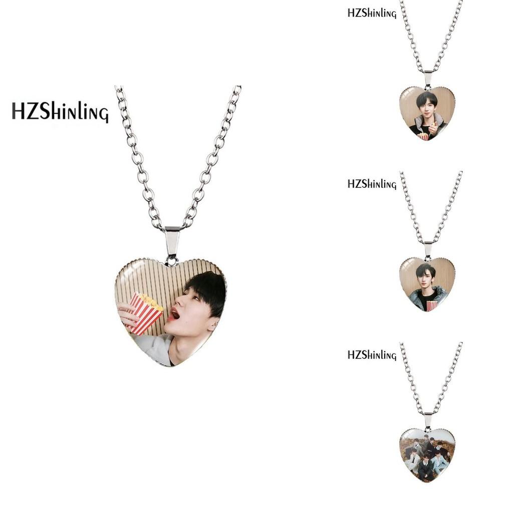 Gorgeous Bts Heart Shaped Necklace Featuring Park Jimin And Gold Plated Design