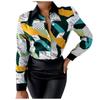 Women Summer Fashion Casual Long Sleeve Lapel Panel Cardigan Button Tops