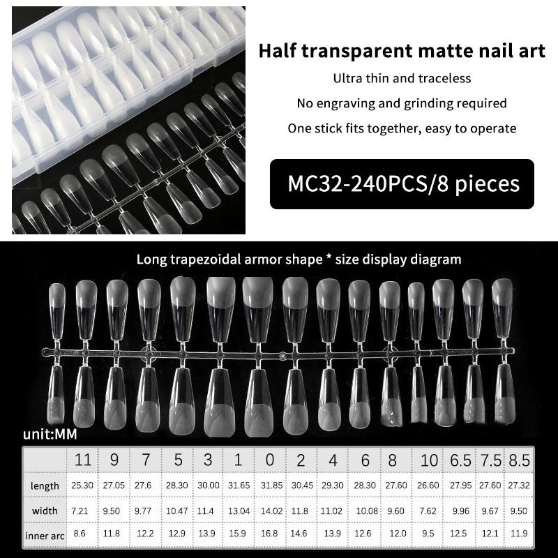 240 Stück Vollabdeckung Press-On-Nagelspitzen Stiletto Mandel Quadratisch Sarg Französisch Falsch Fake Soak-Off Gel-Nagelverlängerungsspitzen Kapsel