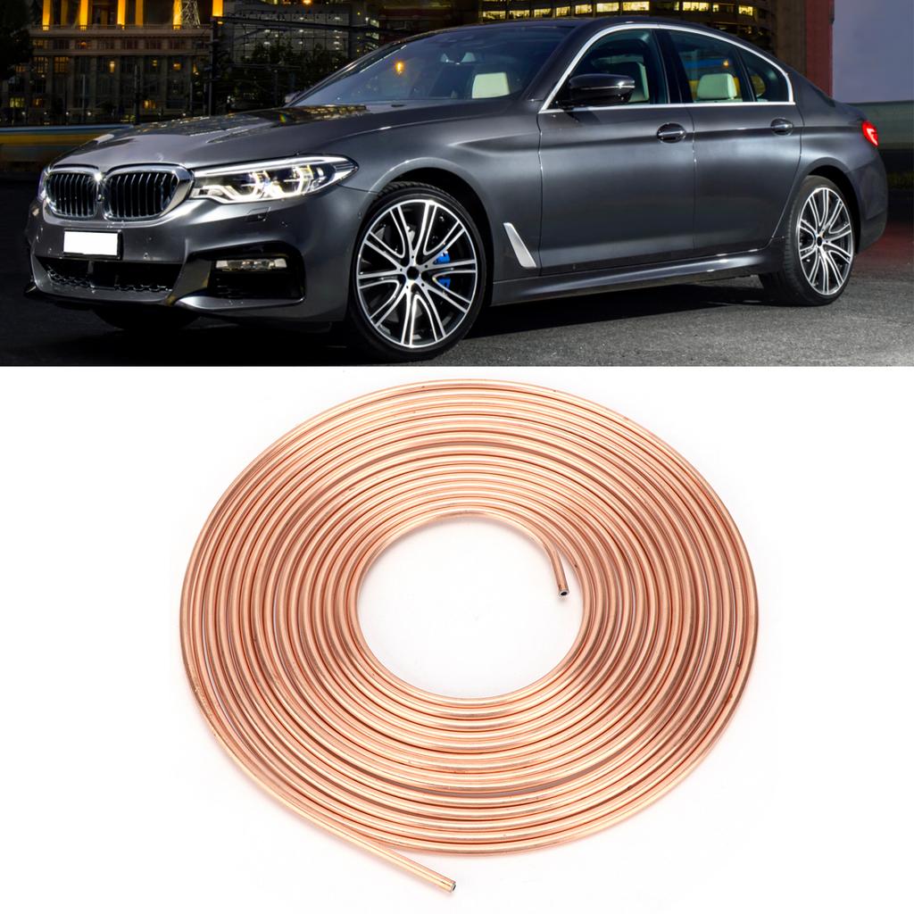 25ft Brake Line Tubing Copper Nickel Plated 3Celsius16in OD Coil Roll for Hydraulic Braking Fuel System(Gold )