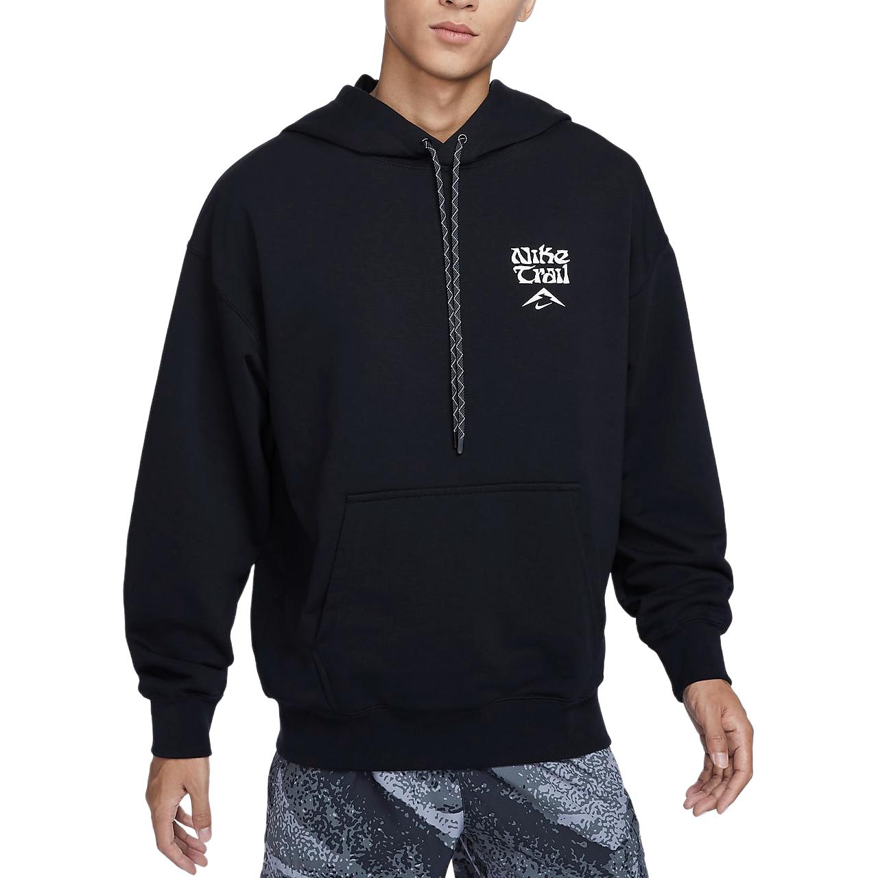 

Nike Dri-Fit Trail Logo Outdoor Быстросохнущая трикотажная толстовка для бега с капюшоном для мужчин с капюшоном Черный горный-белый HF0339-010 XL