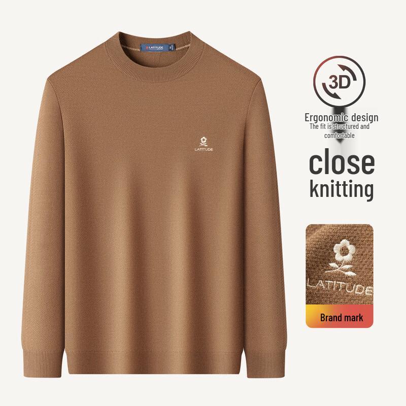 MONTAGUT Men's Wheat Ear Jacquard Knit Pullover Sweater