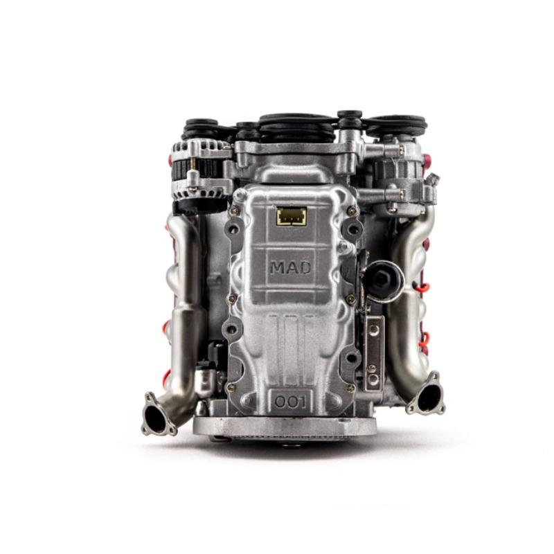 MAD058 V8 Engine Model Simulation Electric Internal Combustion Engine Model Assembly Kit for RC Cars and Desktop Decorations