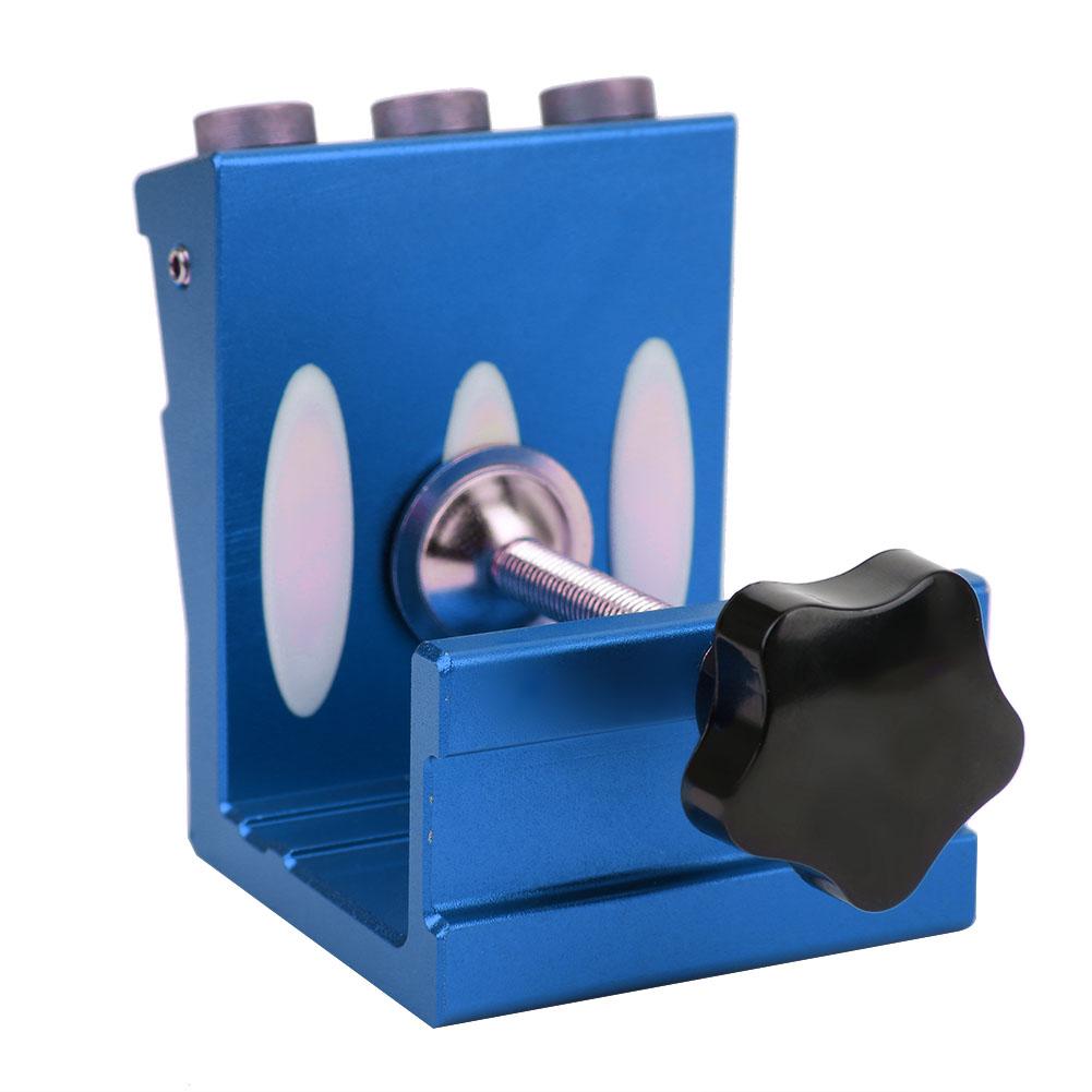 Taschenlochbohrführung Aluminiumlegierung Haushalt Holzbearbeitung Lochwerkzeug RotBlauBlau
