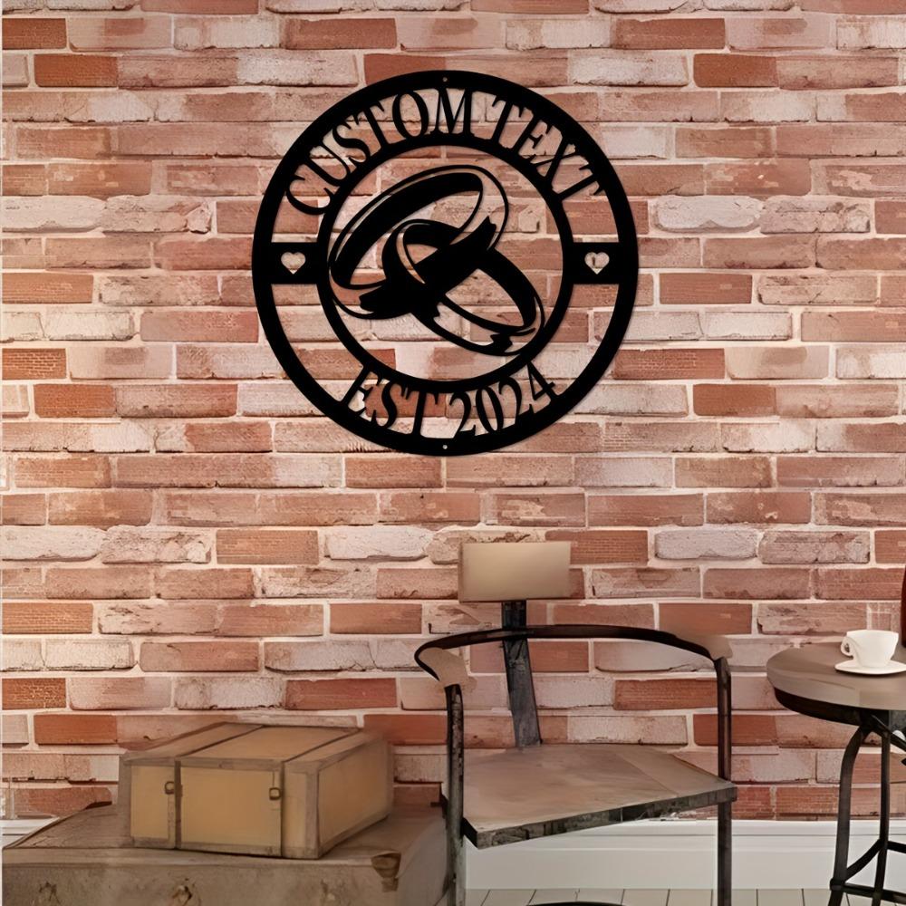 Personalized Metal Wall Art Family Name Sign Rustic Wedding Decor Custom Address Plaque Gift