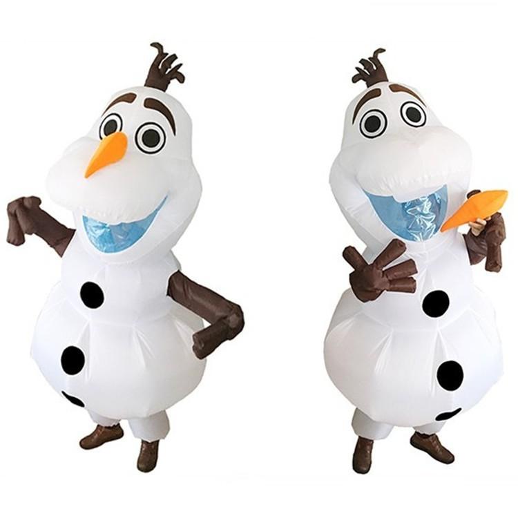 Olaf Frozen Snowman Cosplay Inflatable Costume Role Play Halloween Fashion Party