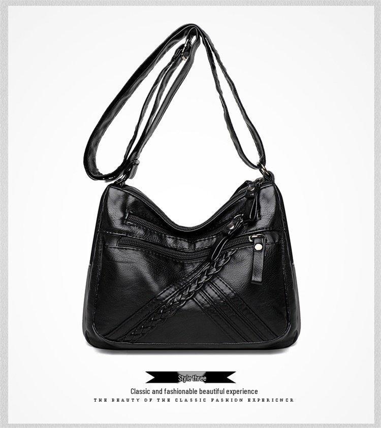 Damen Weiche Leder Schulter Messenger Bag - 2023 Rucksack mit großer Kapazität für Mittelalte und Ältere