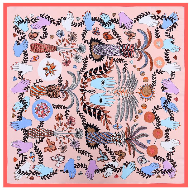 Luxury Brand Women square 100% Silk Scarf Beach Hijab Headband Shawls and Wraps Female Foulard Echarpe Designer Bandana