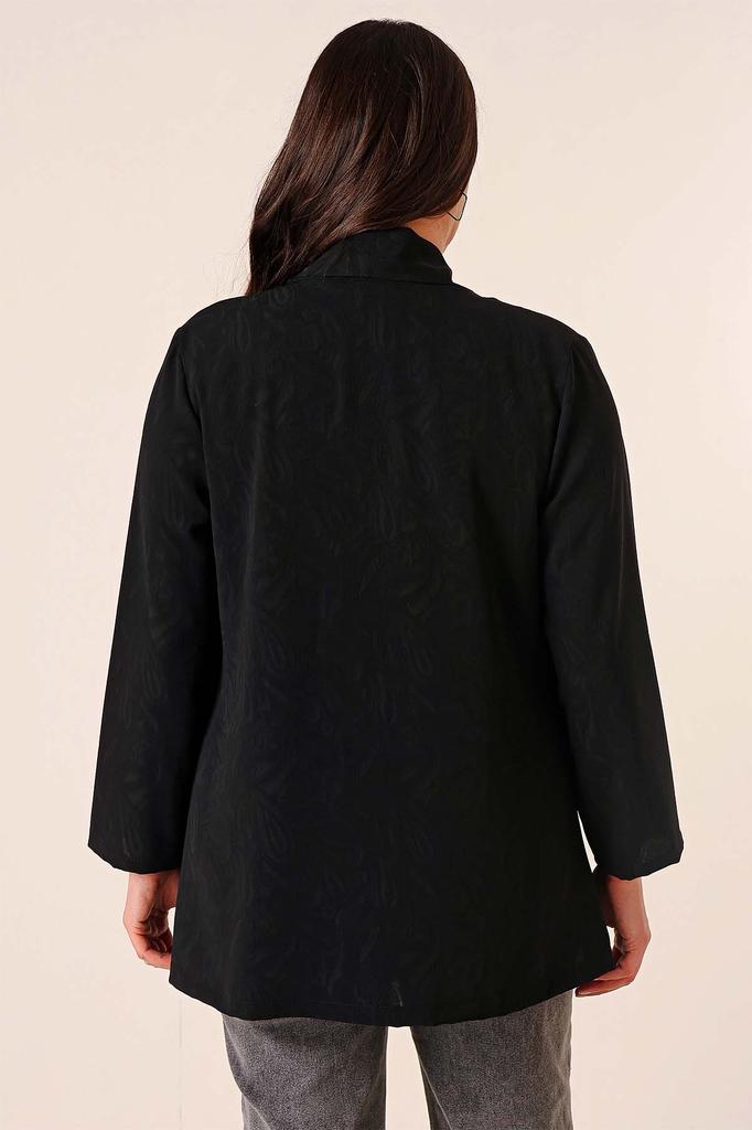 Importowana Krepowa Marynarka z Szalowym Wzorem z Podszewką z Topem Plus Size Zestaw 2-częściowy