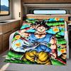 1 ks flanelová deka s potiskem Son Goku, Vysoce kvalitní pro všechna roční období, Domácí dekorace, Teplo a pohodlí, Perfektní jako vánoční dárky