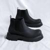 Platform Men's Classic Retro Patina Chelsea Boots Men British High Top Fashion Leather Ankle Boot Mens Casual Short Boots Shoes