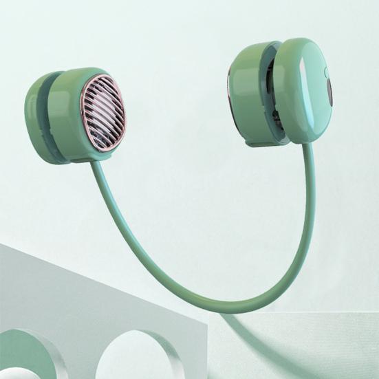 Leafless Hanging Neck Fan Digital Display 5 Speeds 360-Degree Strong Airflow Rechargeable Portable Lazy Neckband Fan