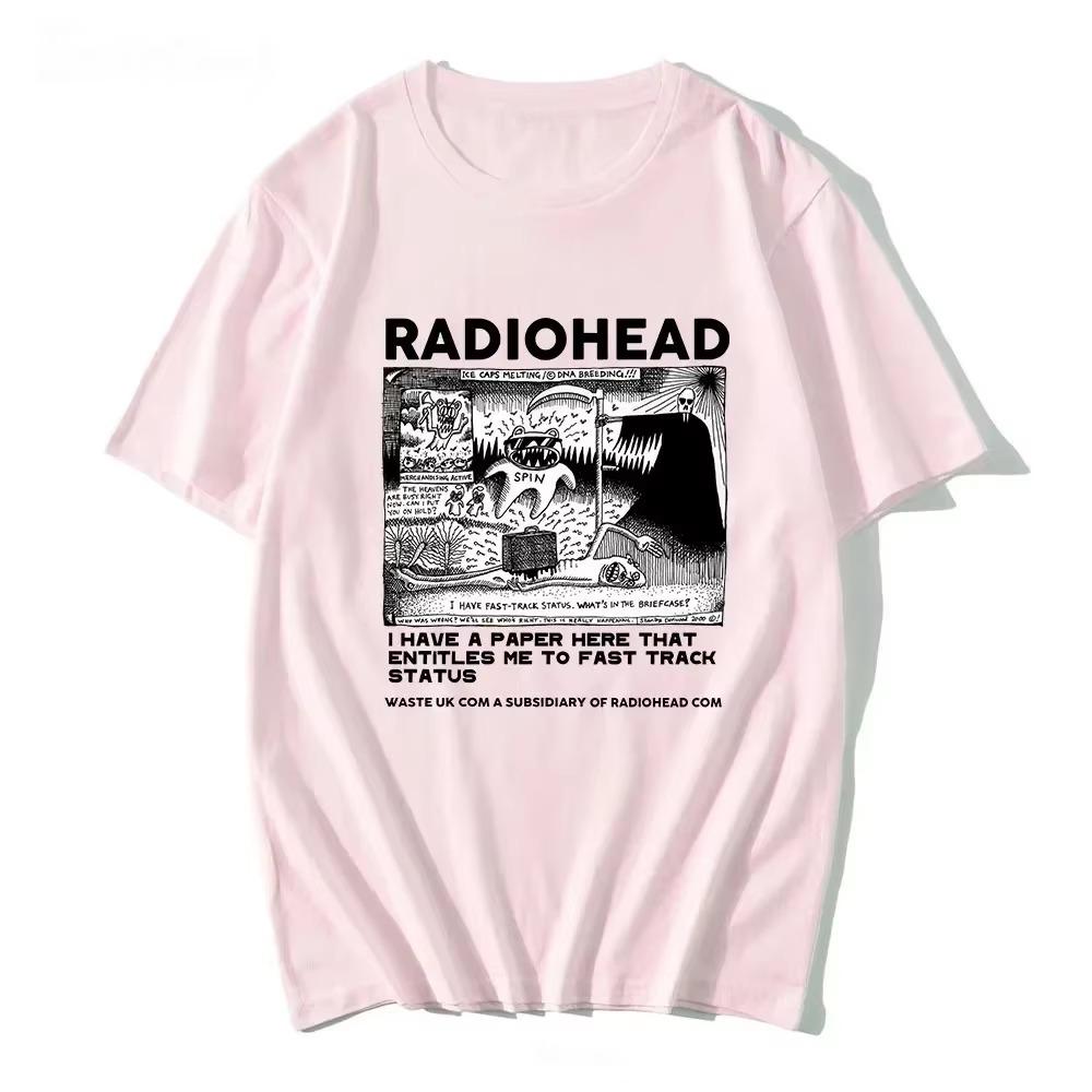 Harajuku Fashion Radiohead T-Shirt Men Women Vintage Graphic Tees Hombre Unisex High Quality Cotton Crewneck Classic T-shirts
