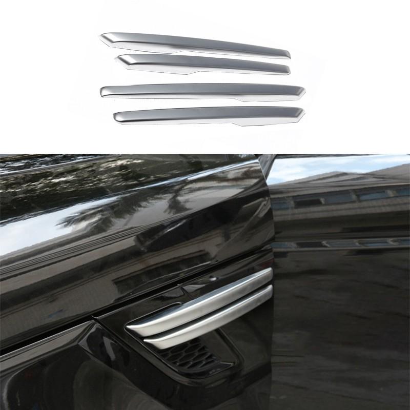For Range Rover Sport 2014-2017 Matte Silver Side Fender Air Wing Vent Strip 4PC