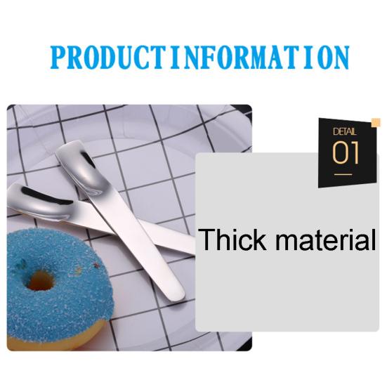 1Pc Stainless Steel Ice Cream Yogurt Dessert Spoon Stirring Kitchen Flatware