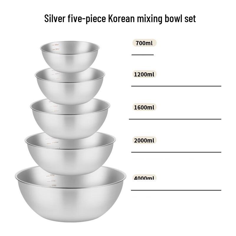 ZISIZ Edelstahl Salat- & Rührschüssel-Set