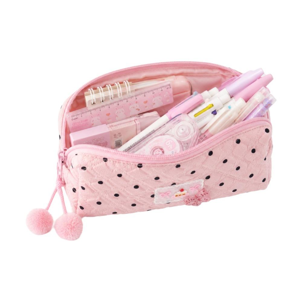 Zipper Closure Pencil Case Quilted Pen Case Fashion School Supply Case Student Supplies