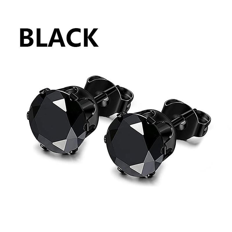 1 Pairs Unisex Stainless Steel Black Earrings Punk Geometry Simple Trend Fashion Drop Earrings Women Men Gothic Stud Earrings