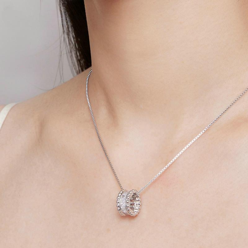 S925 Sterling Silver Classical Waist Bead Pendant Necklace Cubic Zircon Neck Chain for Women Birthday Valentine's Day Gift