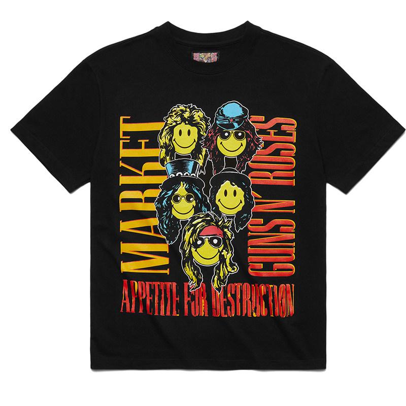 Pop 2026 Neues Design GUNS N ROSES Band Herren Retro Locker Ärmeliges T-Shirt