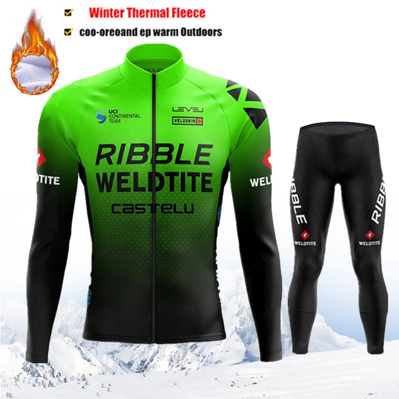 Maglia da Ciclismo Termica in Pile Invernale Uomo Mtb Clothing Man 2026 Giacca Uniforme Vestiti per Bicicletta Completo Tricot Bib Maillot Set