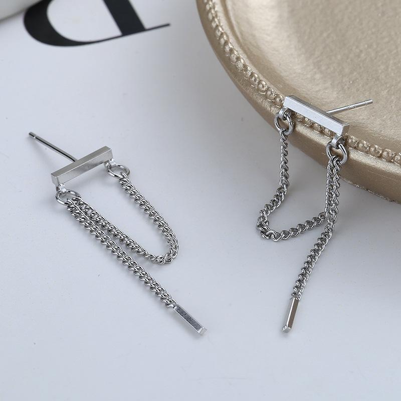 Tassel Earrings Long Femininity Luxury Simple Fashionable Geometric Chain Earrings Cold Wind