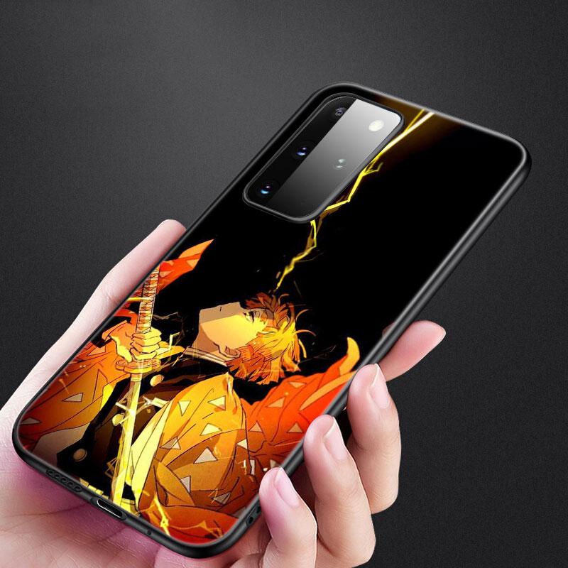 

Аниме Demon Slayer Zenitsu Чехол для Samsung Galaxy S20 S21 FE S10 Lite Note 20 10 Lite S8 S9 + S10E S10 Plus Ultra Черный Чехол Samsung S9