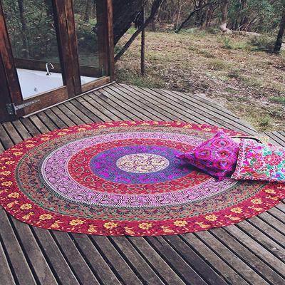 Runder Wandteppich, Strandtuch, luxuriöse runde Decke, böhmischer Wandbehang, rundes Handtuch, Wandteppich, Yogamatten, Wandteppich, indischer Mandala-Wandteppich
