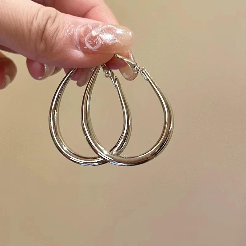 111 Silver Needle Simple Design Sense Droplet Ring Earrings Retro Premium Temperament Geometric Earrings Earrings Pendant
