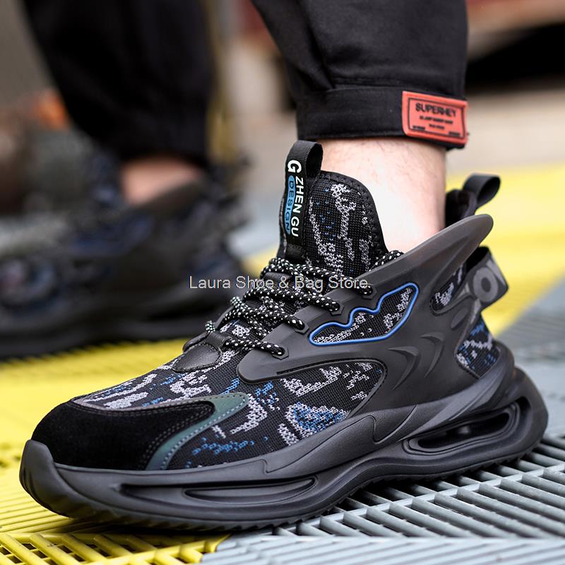 Fashion New Safety Shoes Men Women Steel Toe Sneaker Anti-smash Anti-stab Work Shoes Breathable Construction Safety Boots Male Work Boot