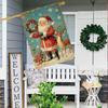 Santa Claus & Reindeer Christmas Wreath Garden Flag , Double-Sided, Durable Polyester, Perfect for Outdoor and Yard Decor