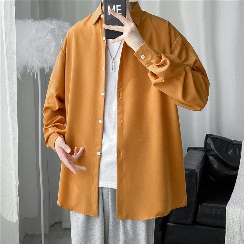 Men Korean Fashion White Long Sleeve Shirts Mens Harajuku Black Oversized Shirt Male Button Up Shirts Blouses 3XL