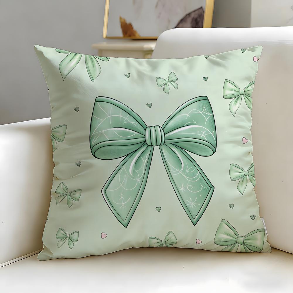 Mint green fresh background Cushion Cover Soft EasyWash Pillow Case Versatile for Couch Bed Travel and Office
