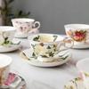 Ceramic Coffee Cup Saucer Spoon Set Flower Tea Cups Set European Porcelain Mug and Saucer for Coffee Cups Mugs Coffeeware Gift