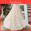 Summer Spring Skirt Long Women Fairy Palace Style Custom Lace Oversize Pendulum Midlength Female Skirts