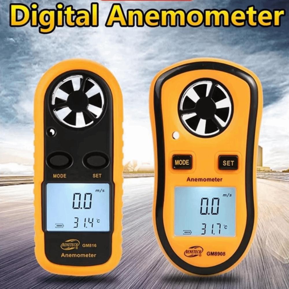 Hand-held Wind Speed Gauge Mini Wind Speed Meter Temperature Tester  Wind Power Measurement