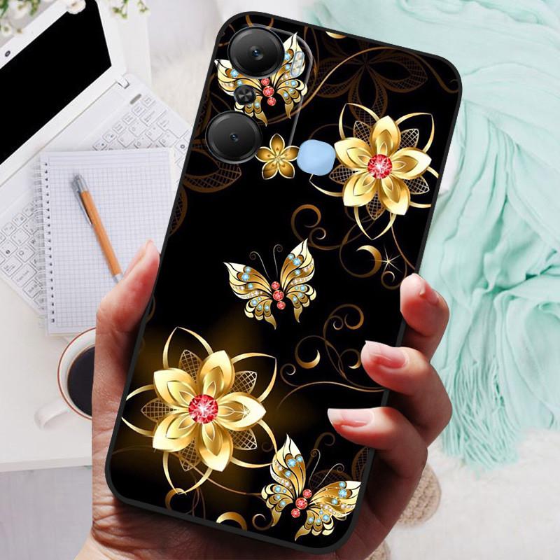 For Infinix Hot 12 Pro Case Black Cover Lion Wolf Silicone Soft Back Cases For Infinix Hot 12i Hot12 Pro / Hot 20 5G Case Shell