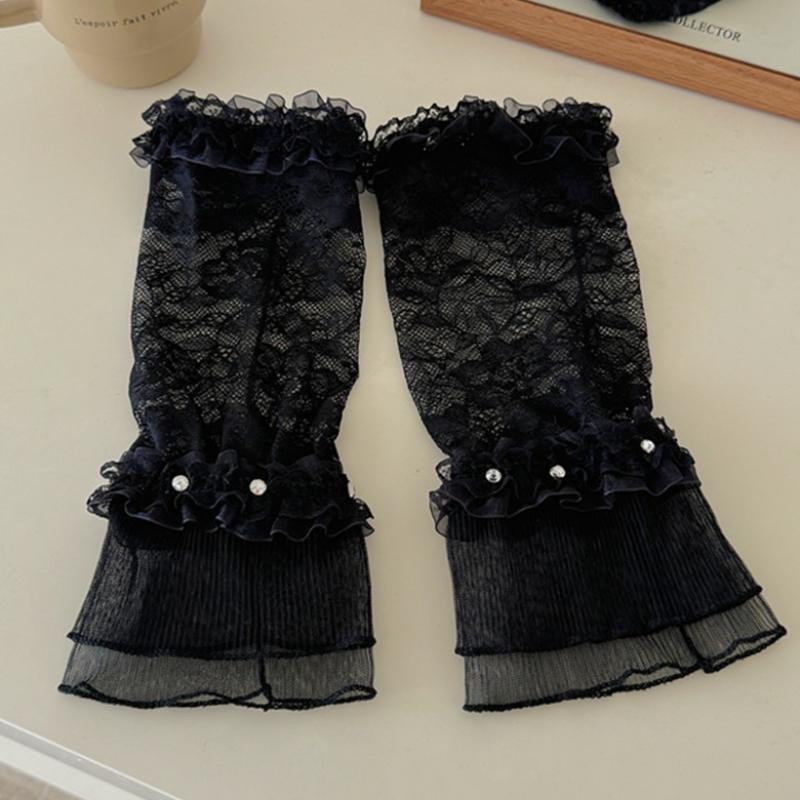 1 Paar Europäischer Damenhafter Stil Weißes Spitzenmanschetten Falscher Kragen Damenbekleidungszubehör Hochzeitskleid Dekorativer Ärmel