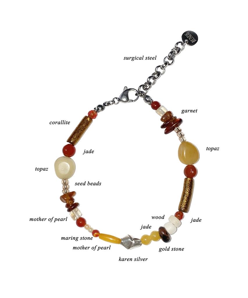 Runds Karen Silver Brown Gemstone Bracelet