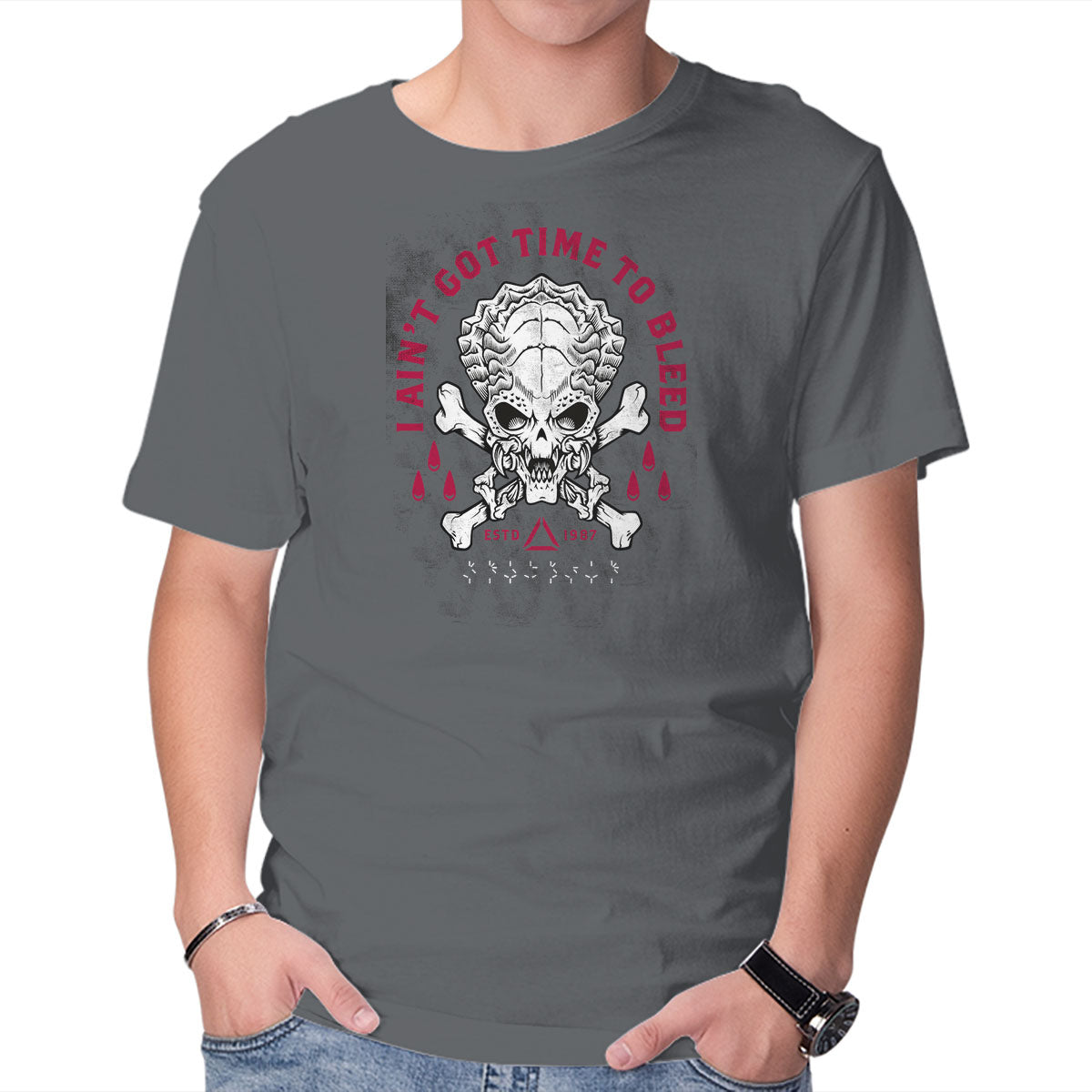Unisex Crew Neck T-Shirt Time To Bleed Graphic Short Sleeve Casual Tee XL