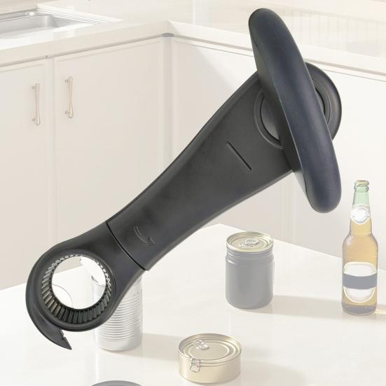 Can Opener Multi-Function Can And Bottle Opener Ergonomic Handle Kitchen Tools for Camping Travel Use